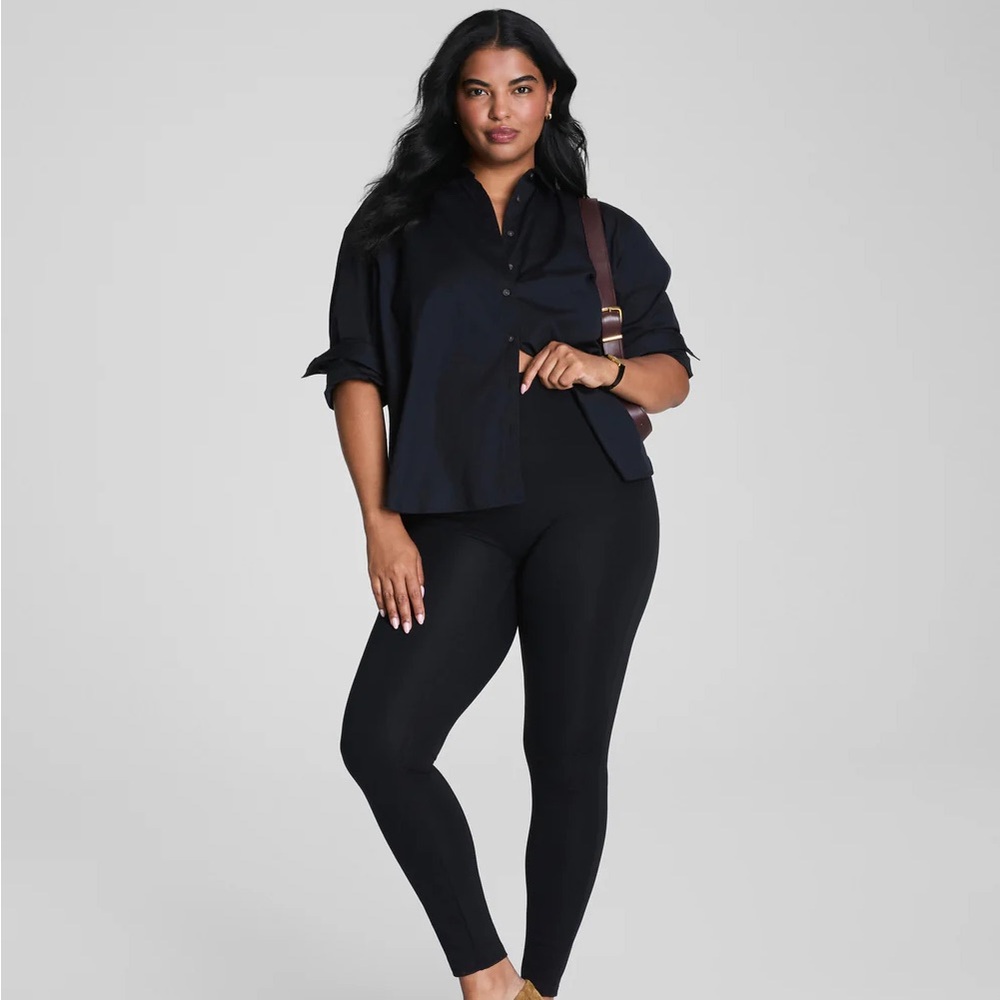 NWT SPANX new casual classic Black Leggings Medium